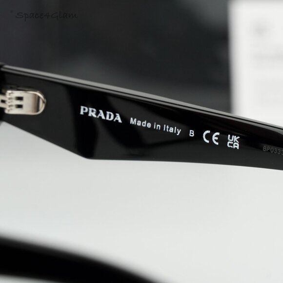 Prada Women Eyeglasses Black Demo Cat Eye PR20ZV 16K1O1 BRAND NEW - Picture 6 of 8